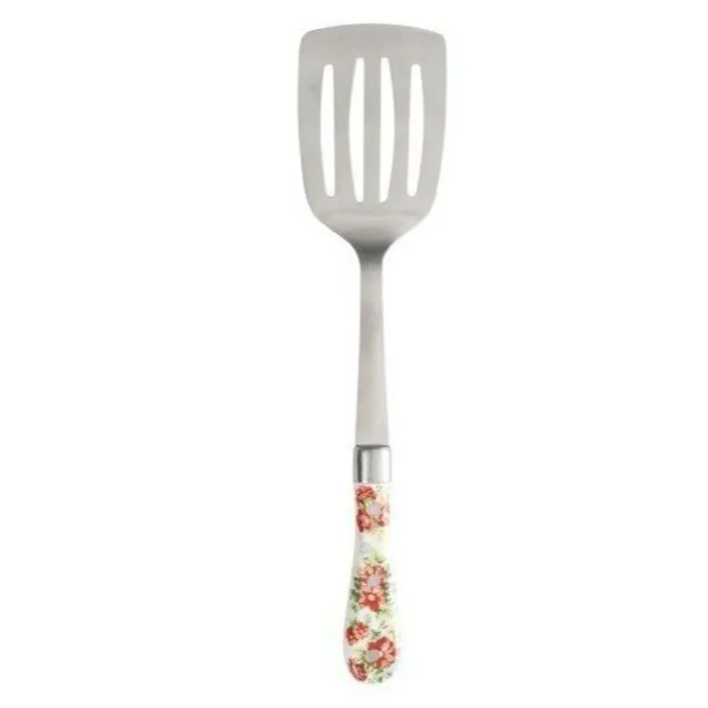 Pioneer Woman Vintage Floral Slotted Spatula Bakelite Handle Stainless Steel NEW